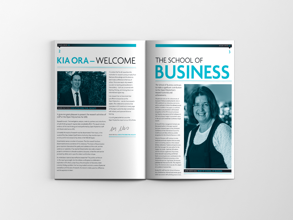 Open Polytechnic Research Report 2012 internal spread